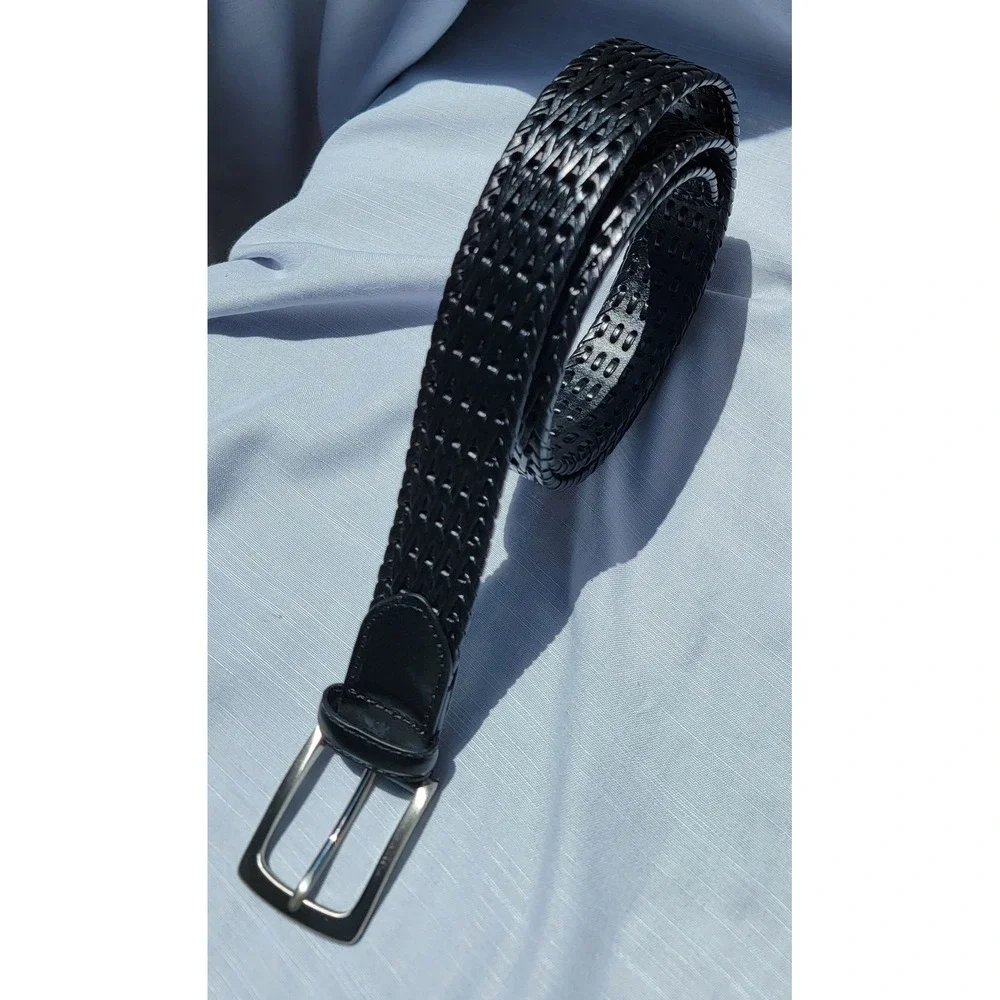 Genuine Leather Braided Belt 38